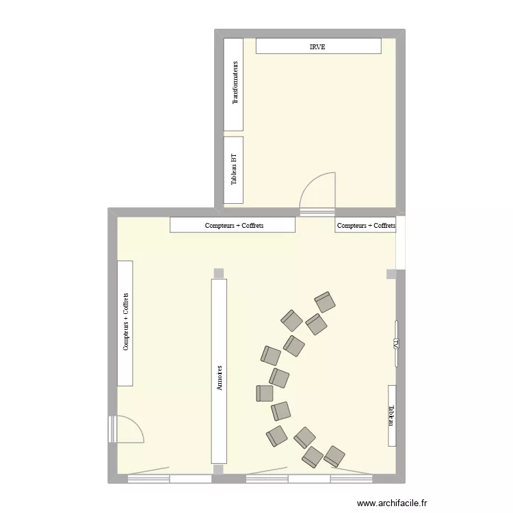 Salle es'form après. Plan de 2 et 89 m² Salle es'form après. Plan de 2 et 89 m²