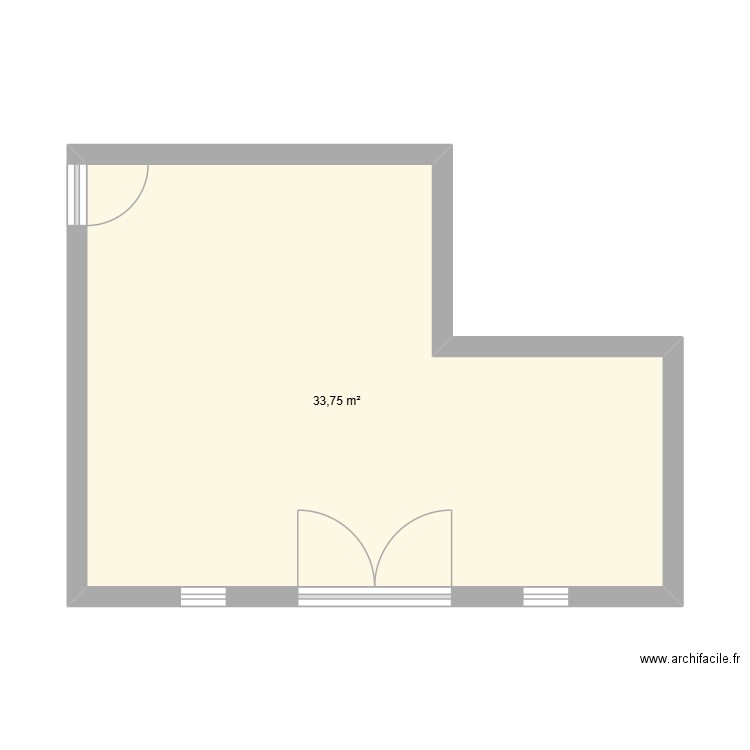 MAGASIN. Plan de 1 pièce et 34 m2