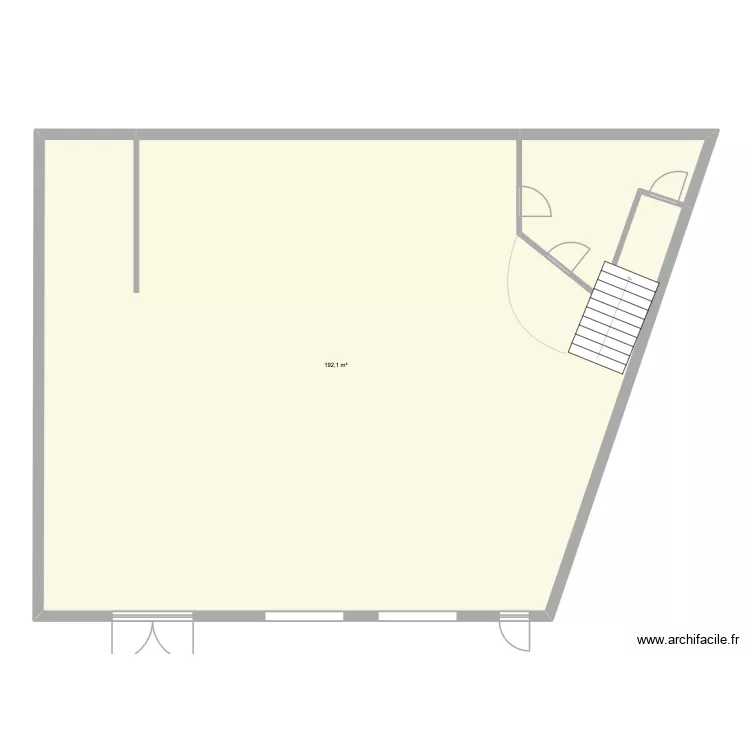 rez de chauss&eacute;e. Plan de 1  et 192 m²