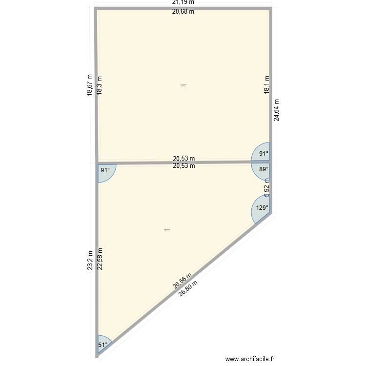 IMPLANTATION LOCAL. Plan de 2 pièces et 667 m2