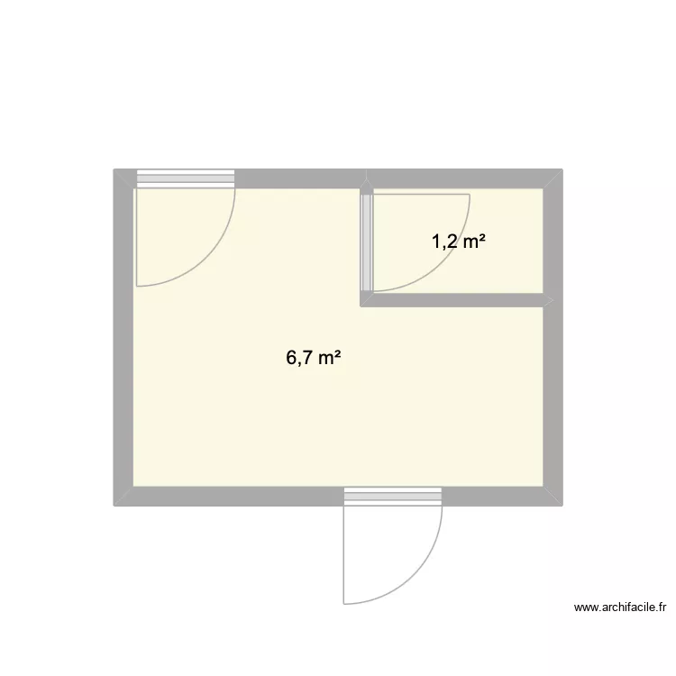 LA JAILLE WC. Plan de 2 pièces et 8 m² LA JAILLE WC. Plan de 2 pièces et 8 m²