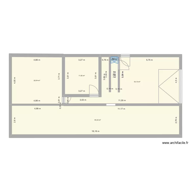 plan sous-sol. Plan de 4  et 114 m²