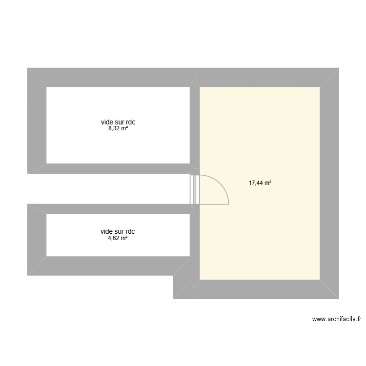 rez de chausee extension. Plan de 3 pièces et 30 m2