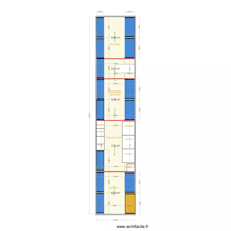 SNSM. Plan de 5  et 28 m²