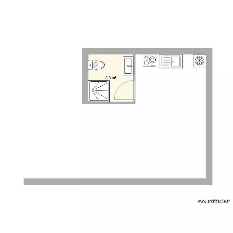 ADAM. Plan de 1 Pièce et 4 m² ADAM. Plan de 1 Pièce et 4 m²
