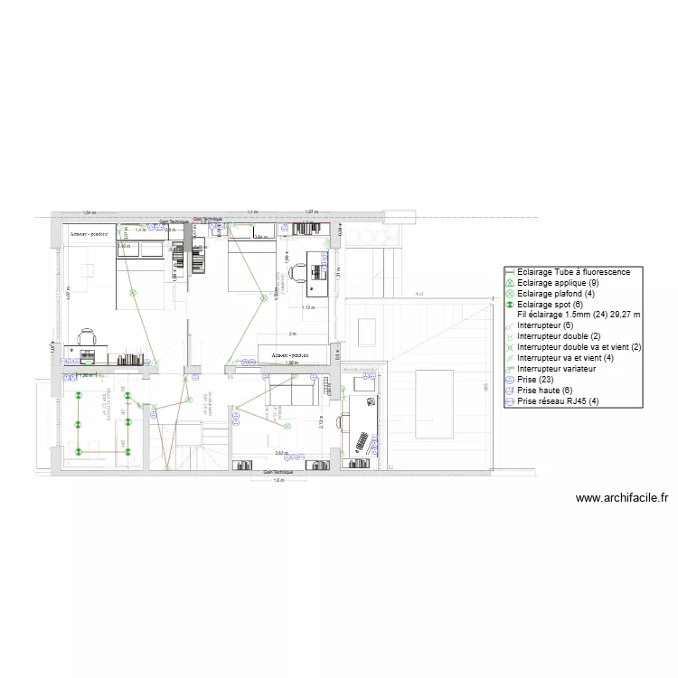 chambres étage. Plan de chambres étage. Plan de