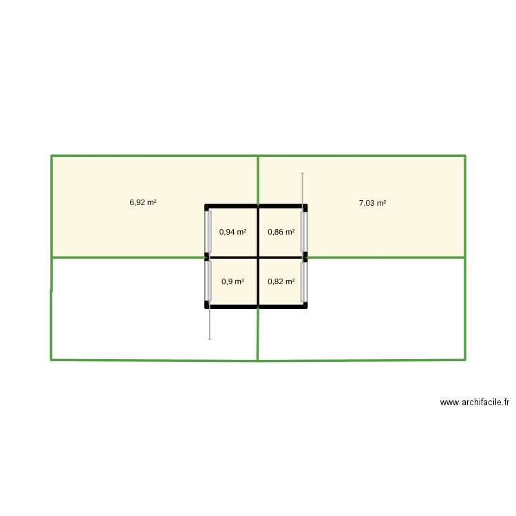 chenil en chalet. Plan de 6 pièces et 17 m2