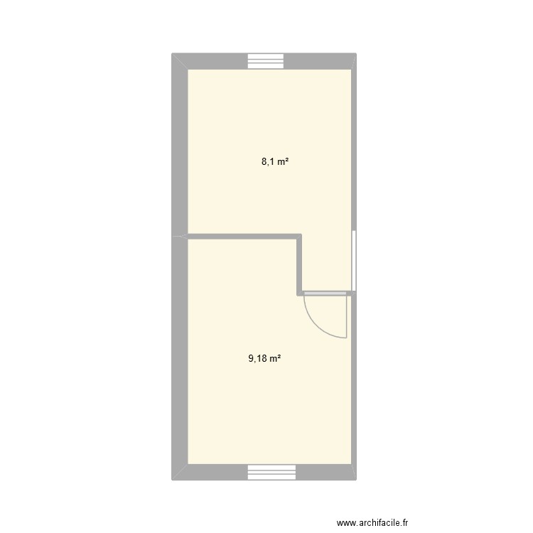 MURVIEL 3. Plan de 2 pièces et 17 m2