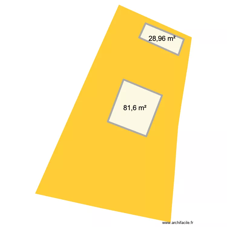 Plan Permis Demolir. Plan de 2 pièces et 111 m²