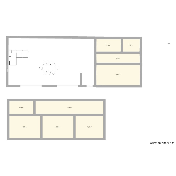 Vrk. Plan de 9 pièces et 98 m2