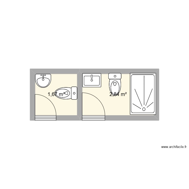 pl1. Plan de 2 pièces et 5 m2