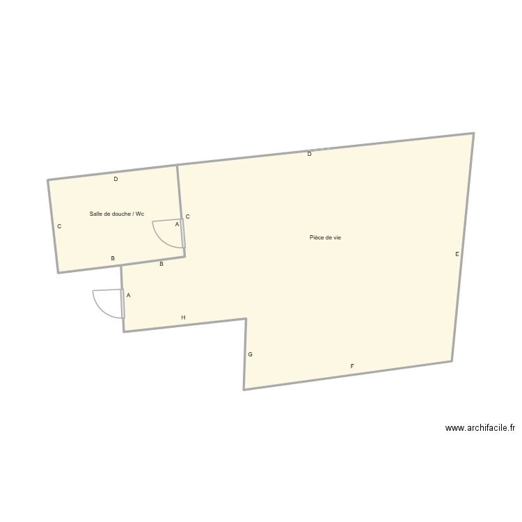 761300341. Plan de 2 pièces et 33 m2