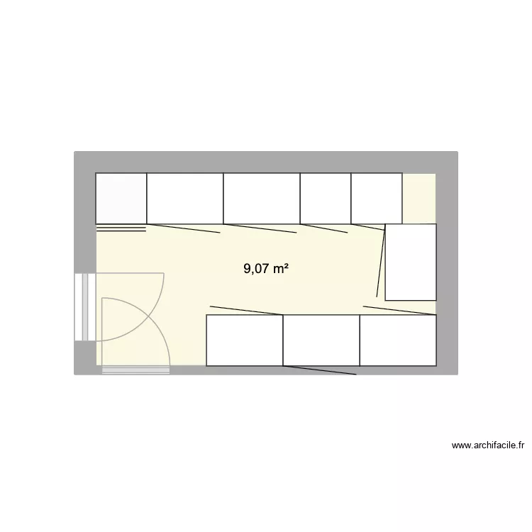 cuisine pisseleu. Plan de 1 Pièce et 9 m² cuisine pisseleu. Plan de 1 Pièce et 9 m²