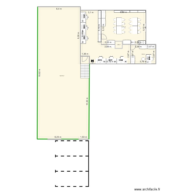 secteur maintenance. Plan de 5 pièces et 226 m2