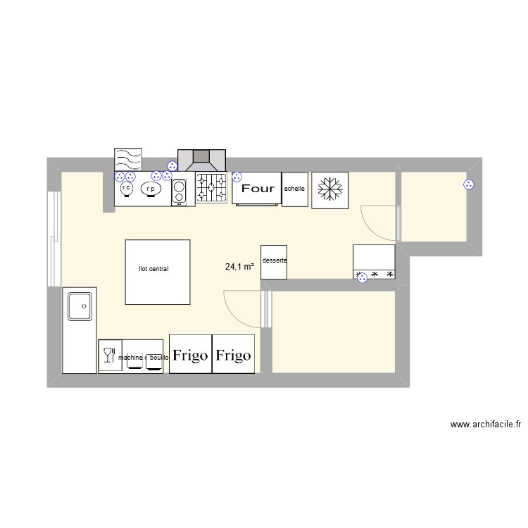 celia labo. Plan de 1 pièce et 24 m2