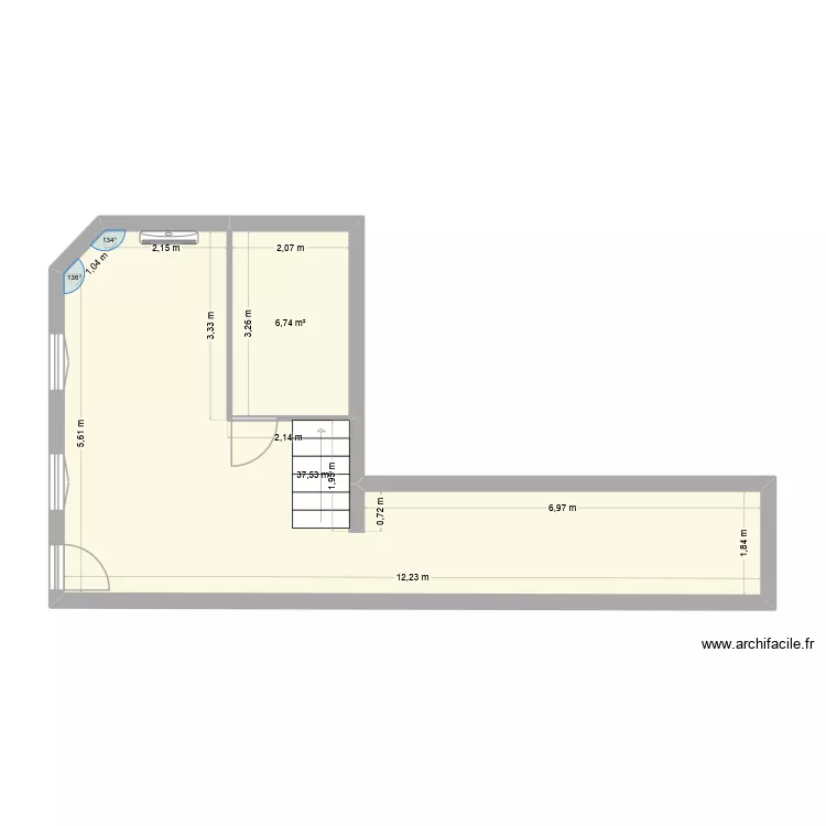 9 Foch rdc Etude. Plan de 2 Pièces et 44 m² 9 Foch rdc Etude. Plan de 2 Pièces et 44 m²
