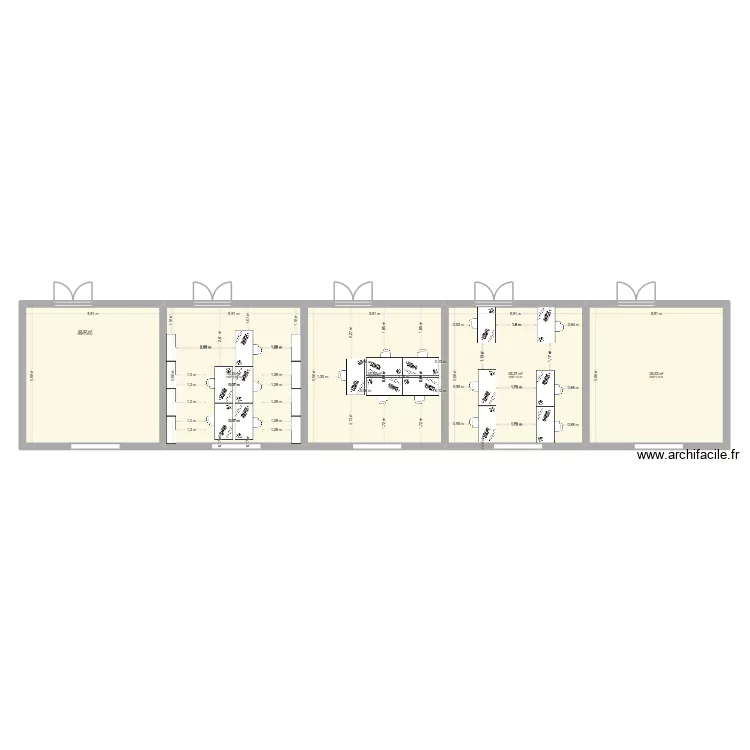 Bureau Electro (V1). Plan de 5  et 177 m²