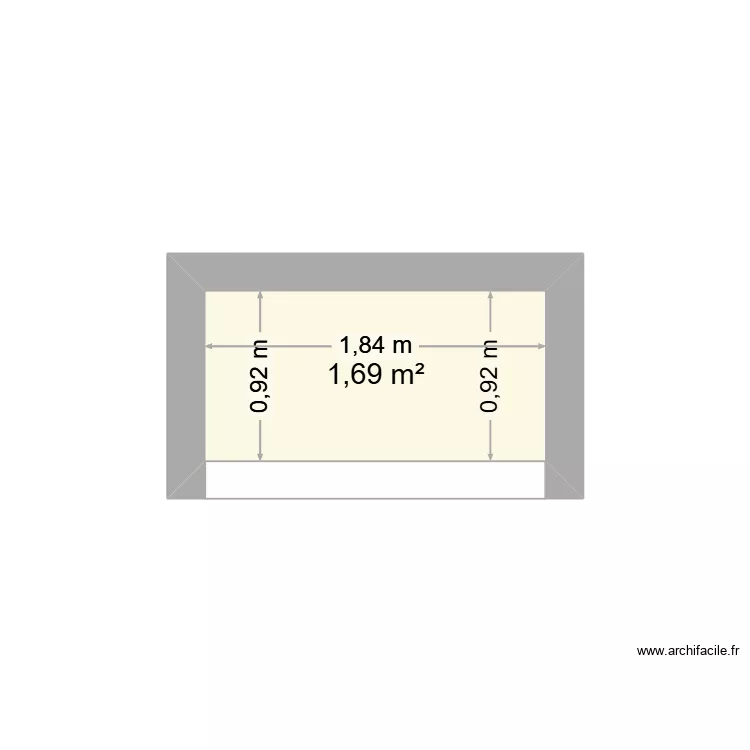 local poubelle K2 palace Chalet. Plan de 1  et 2 m²