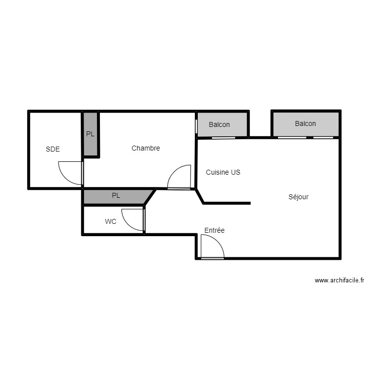 Plan Bessis. Plan de 8 pièces et 44 m2