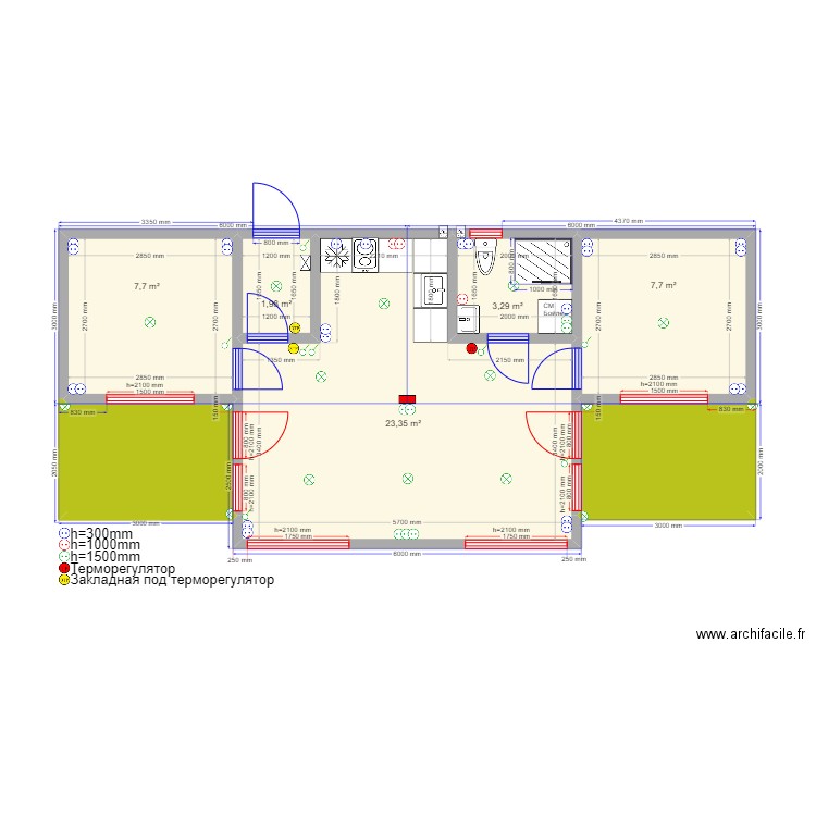 Ольга Переславль 2 эл. Plan de 7 pièces et 55 m2