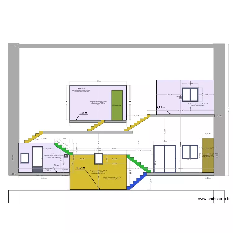 Coupe Cave Matroux -Escalier. Plan de 