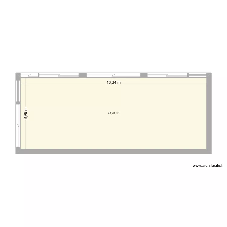 V&eacute;randa. Plan de 1  et 41 m²