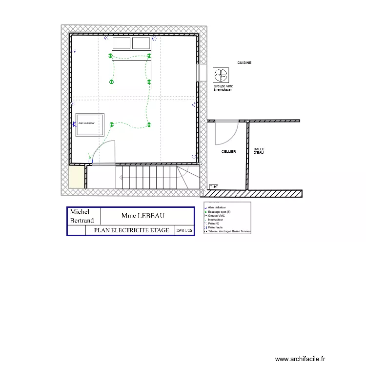 LEBEAU ELEC ETAGE. Plan de 3 et 24 m² LEBEAU ELEC ETAGE. Plan de 3 et 24 m²