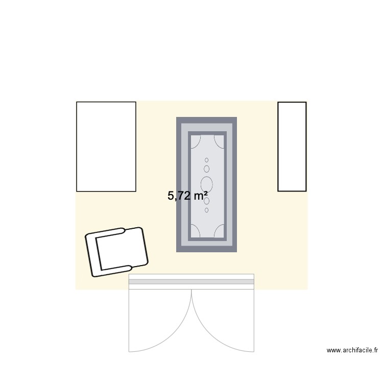 chalet. Plan de 1 pièce et 6 m2