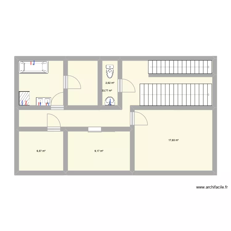 1ste verdieping. Plan de 5 et 70 m² 1ste verdieping. Plan de 5 et 70 m²