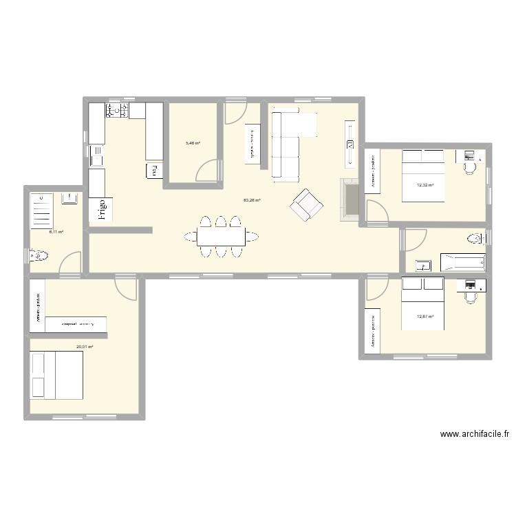 MAISON 2025. Plan de 6 pièces et 120 m2