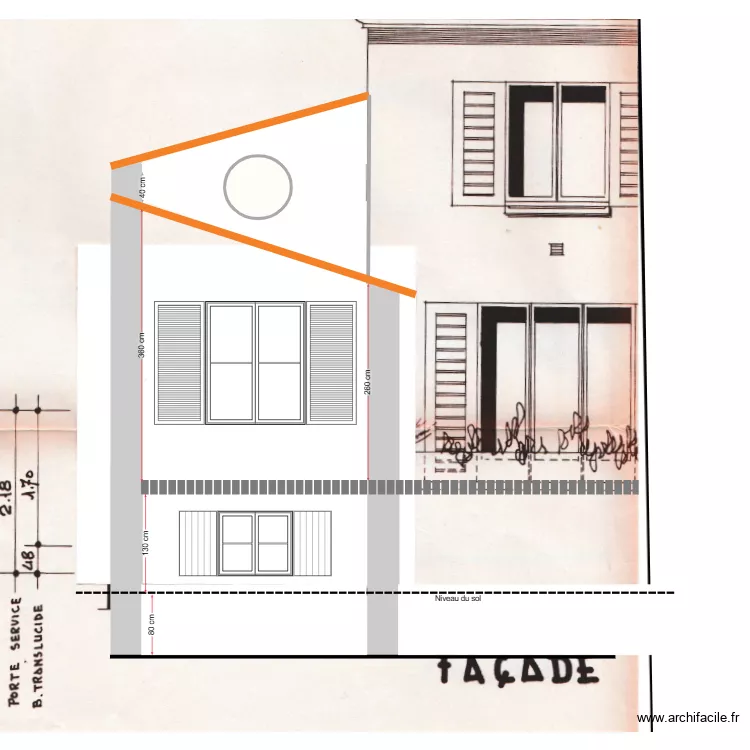 Fa&ccedil;ade Nord_002. Plan de 