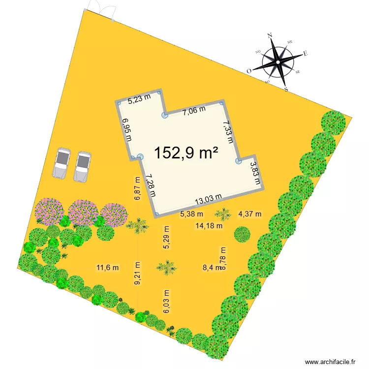 PLAN DE MASSE. Plan de 1  et 153 m²