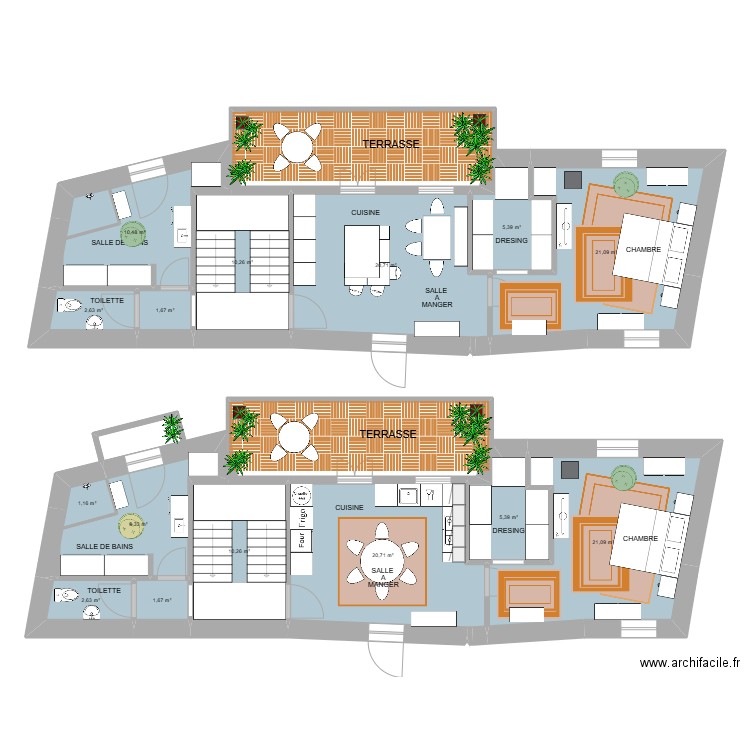 Ujué 1er étage . Plan de 15 pièces et 145 m2