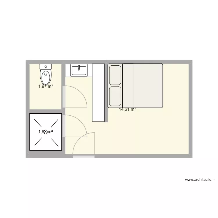 CK3. Plan de 3 Pièces et 18 m²