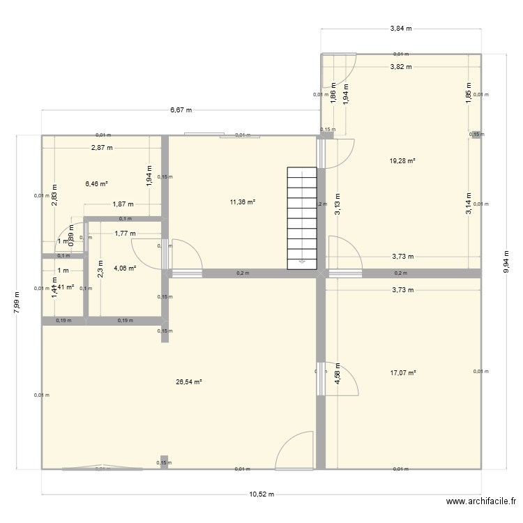 MARIE EVE FRANCOIS. Plan de 7 pièces et 86 m2