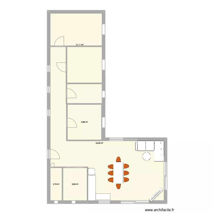 bidon 2. Plan de 5  et 103 m²