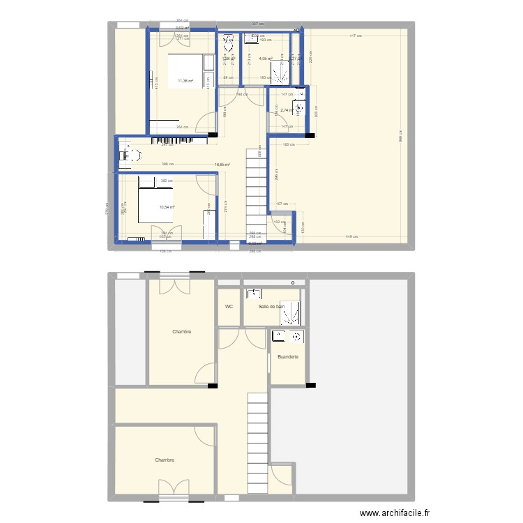 Espace garçons. Plan de 10 pièces et 196 m2