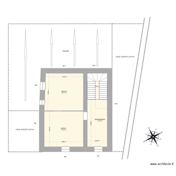 LAUGIER. Plan de 10 pièces et 157 m2
