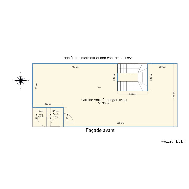 nobertins rez. Plan de 4 pièces et 65 m2