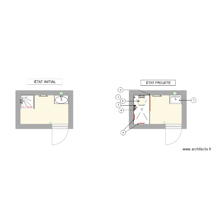 LEVASSEUR. Plan de 2 pièces et 9 m2
