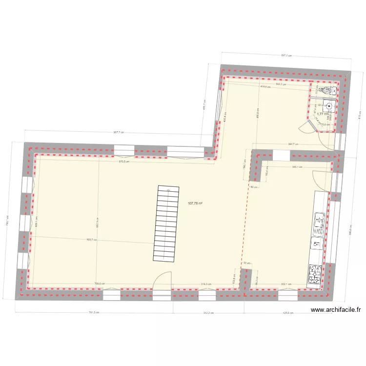 Etage projet am&eacute;nagement (sauvegarde). Plan de 