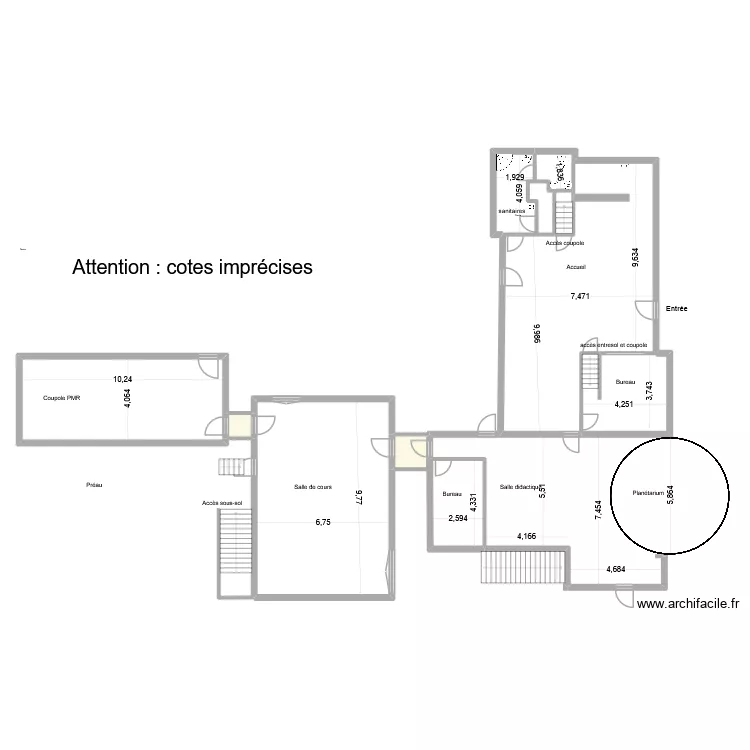 OCA plan d'ensemble brut. Plan de 11 pièces et 294 m²