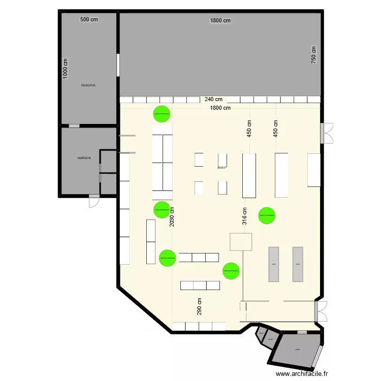k.destock am&eacute;nag&eacute;. Plan de 