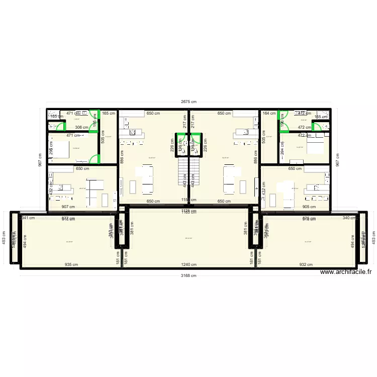 NOUVELLE MAISON MODERNE R+1. Plan de 36  et 1068 m²