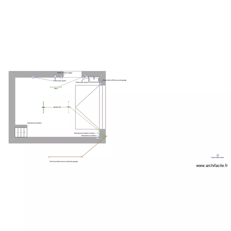 garage. Plan de 1 et 35 m² garage. Plan de 1 et 35 m²