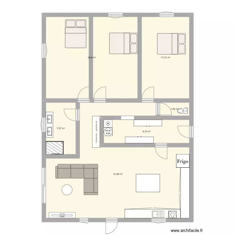 maison gege et manu. Plan de 6 Pièces et 120 m² maison gege et manu. Plan de 6 Pièces et 120 m²