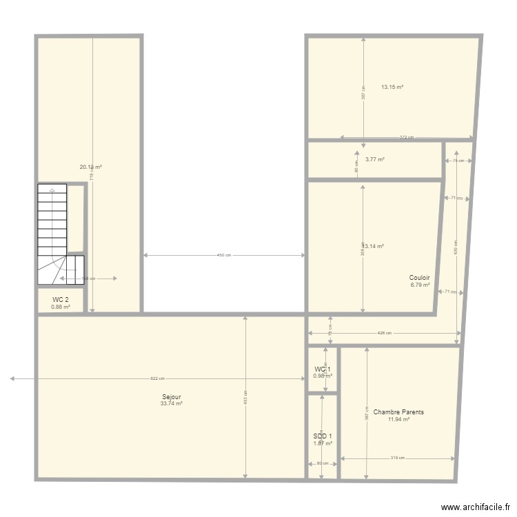 NEW PROJET LINAS V2 vide. Plan de 10 pièces et 106 m2