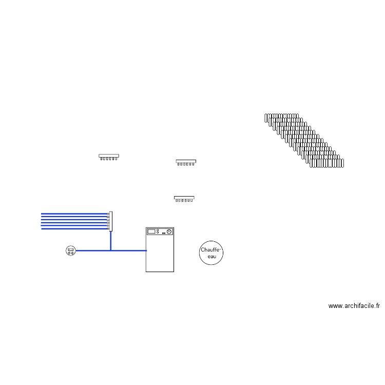 Réseau plomberie. Plan de 0 pièce et 0 m2