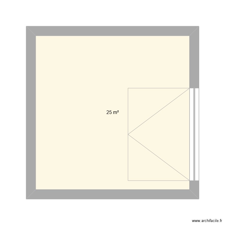 Maison. Plan de 1 pièce et 25 m2