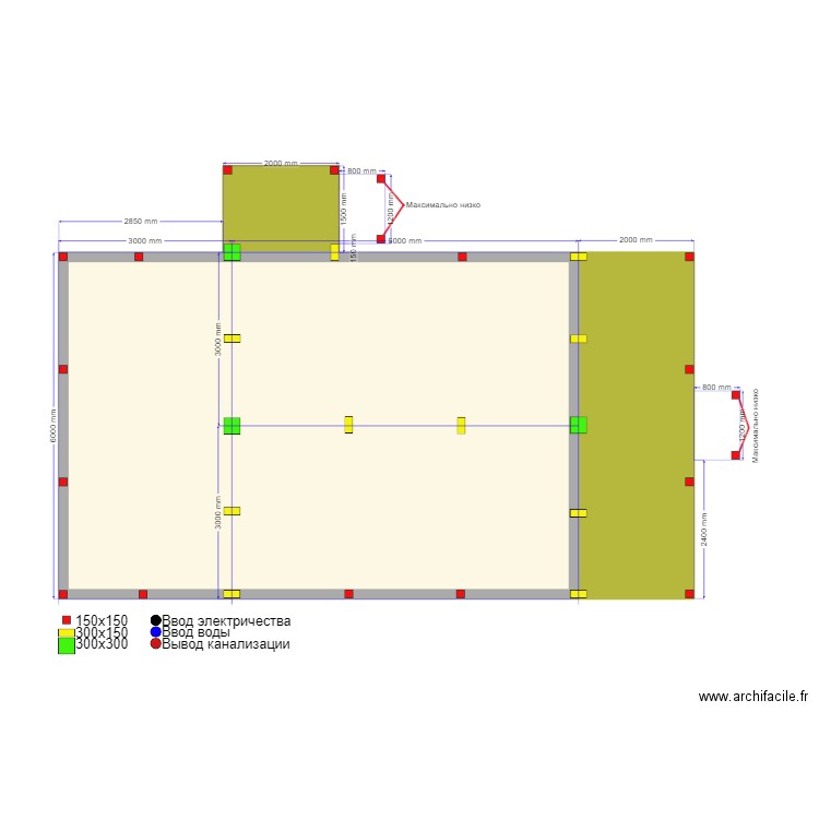 Балашиха Сваи. Plan de 3 pièces et 62 m2